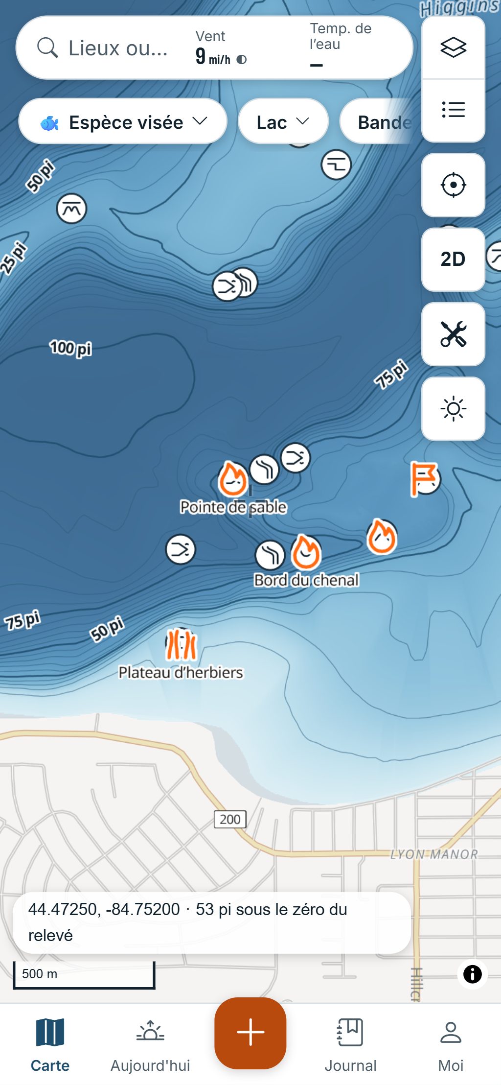 L’importation de prises Fishbrain sur un téléphone : la vérification des espèces, chaque nom du fichier jumelé à une espèce.